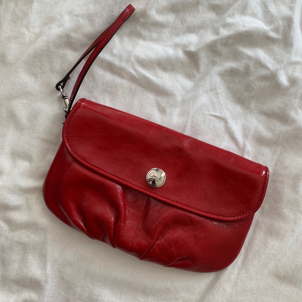 Coach Clutch - Red Patent Leather